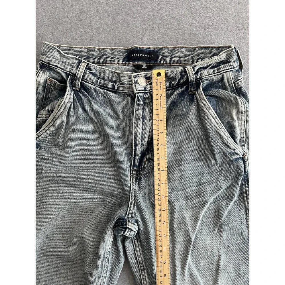 Aeropostale 90's Baggy Women's Jeans Size 10R Y2K Wide Leg Light‎ Acid Wash 32